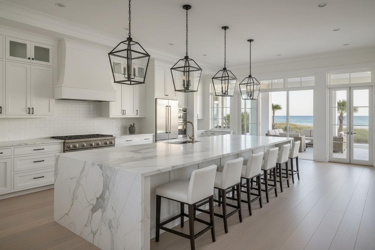 Luxury beach house view